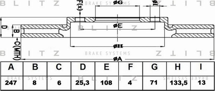 Blitz BS0479 - Тормозной диск autosila-amz.com