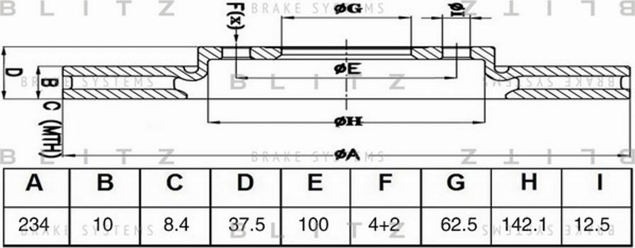 Blitz BS0475 - Тормозной диск autosila-amz.com