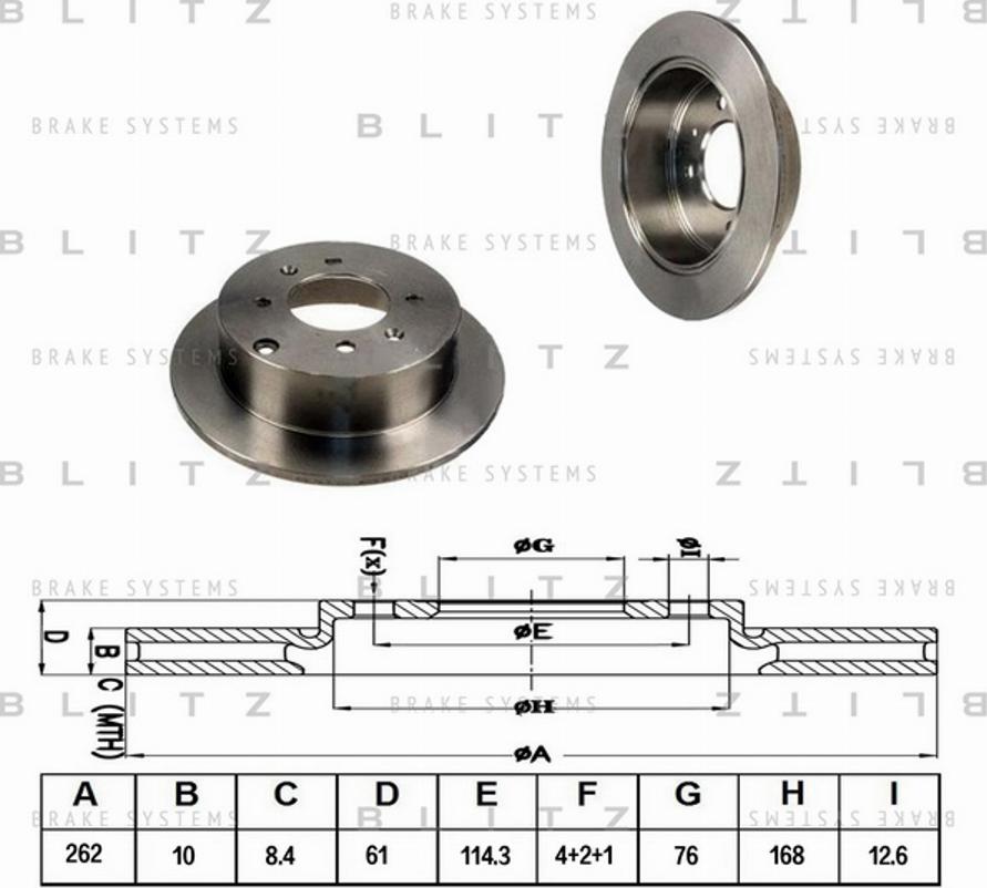 Blitz BS0190 - Тормозной диск autosila-amz.com