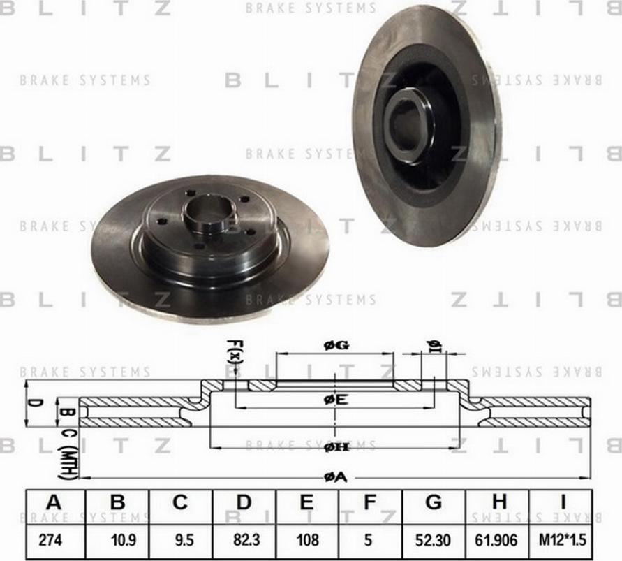 Blitz BS0144 - Тормозной диск autosila-amz.com
