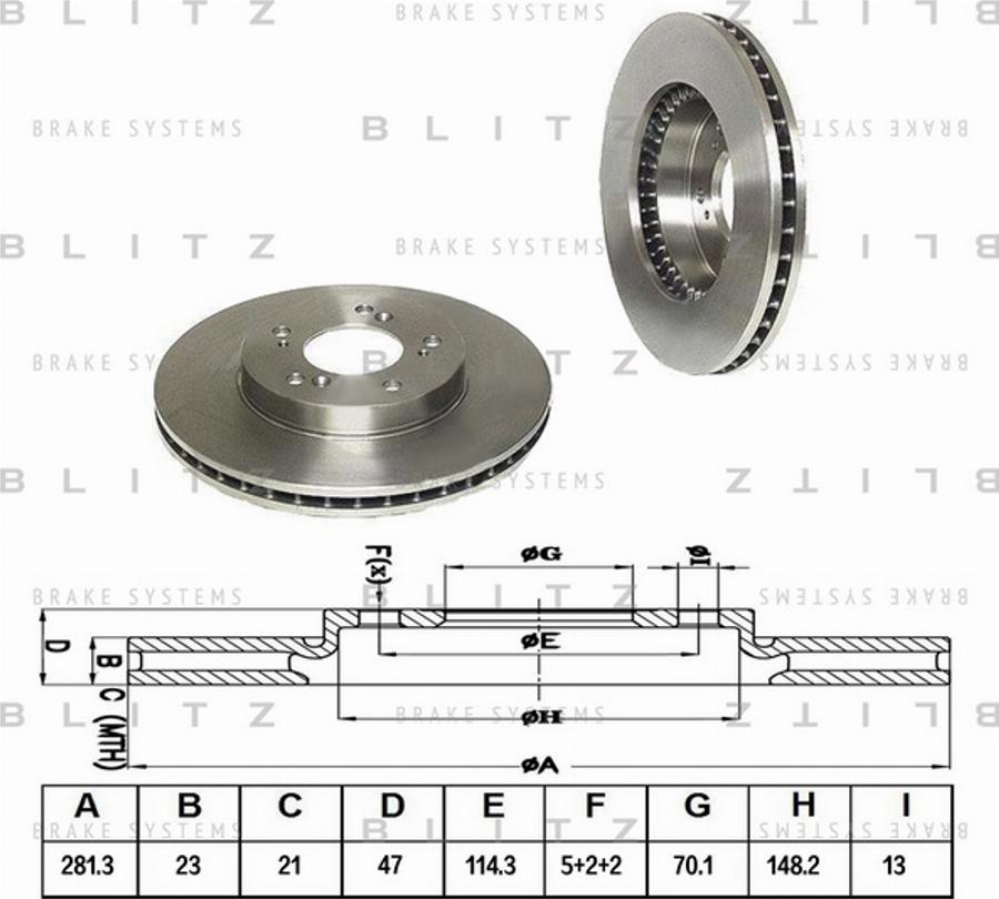 Blitz BS0140 - Экономичный тормозной диск autosila-amz.com