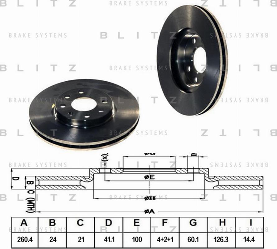 Blitz BS0143 - Тормозной диск autosila-amz.com