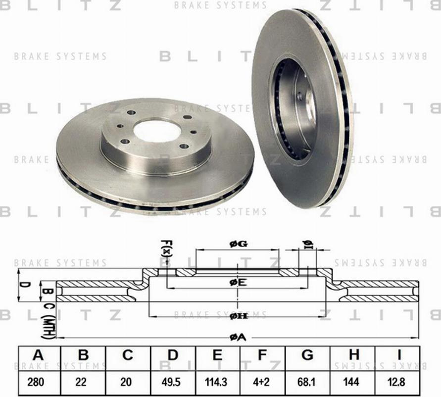 Blitz BS0142 - Тормозной диск autosila-amz.com