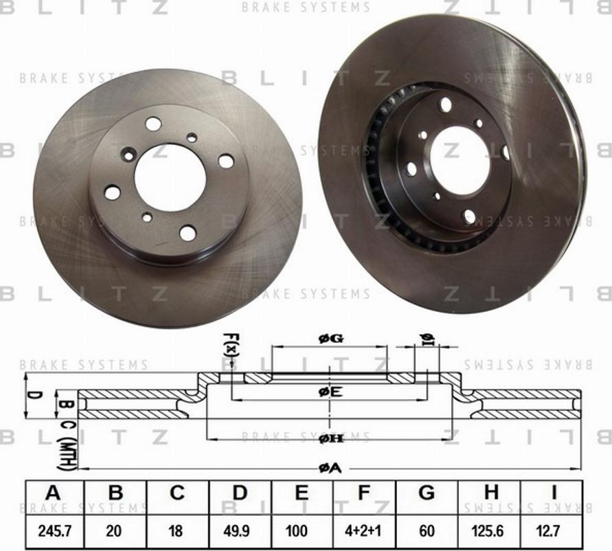 Blitz BS0147 - Тормозной диск autosila-amz.com