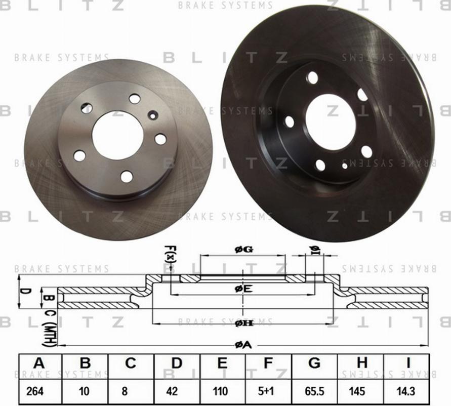 Blitz BS0159 - Тормозной диск autosila-amz.com