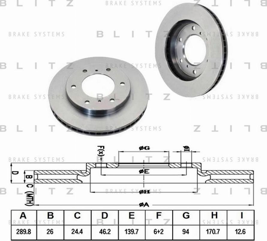 Blitz BS0169 - Тормозной диск autosila-amz.com