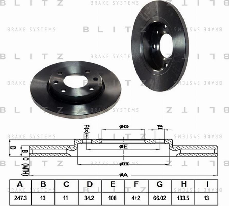 Blitz BS0161 - Тормозной диск autosila-amz.com