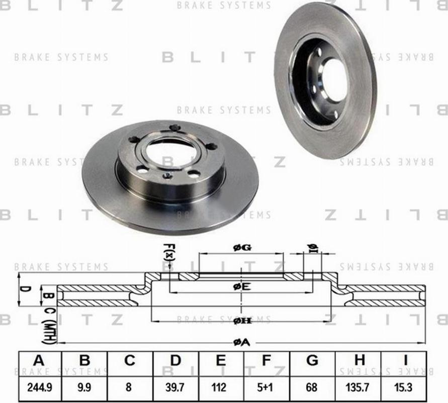 Blitz BS0168 - Тормозной диск autosila-amz.com