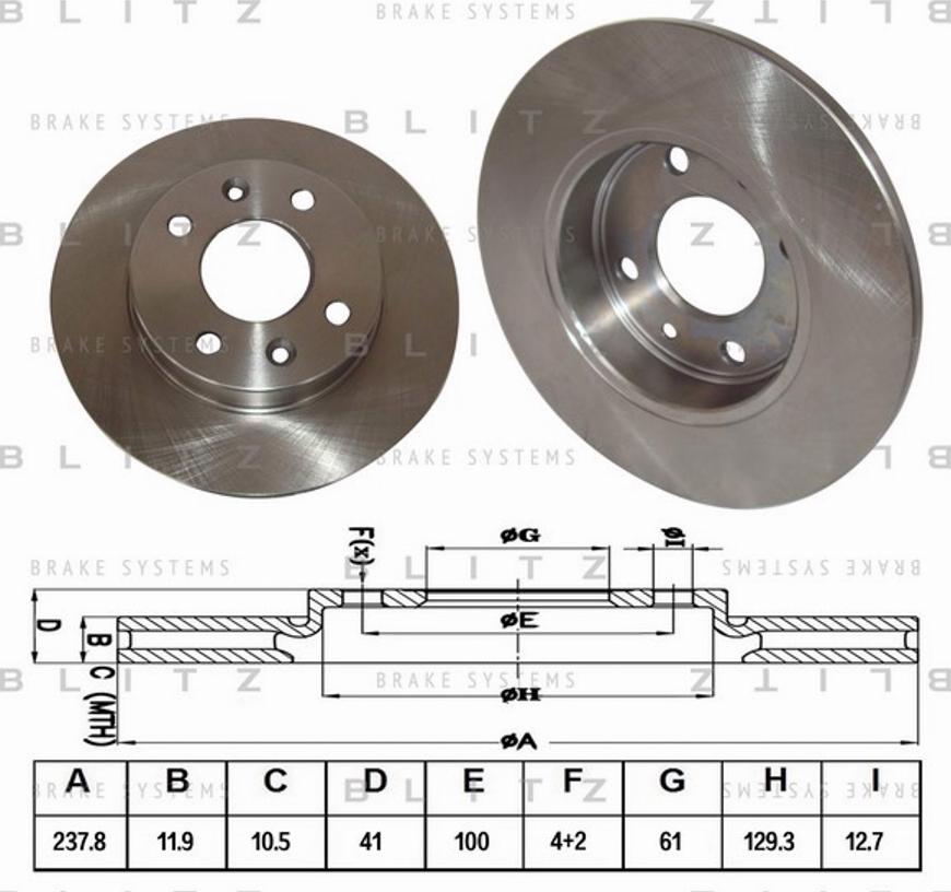 Blitz BS0104 - Тормозной диск autosila-amz.com