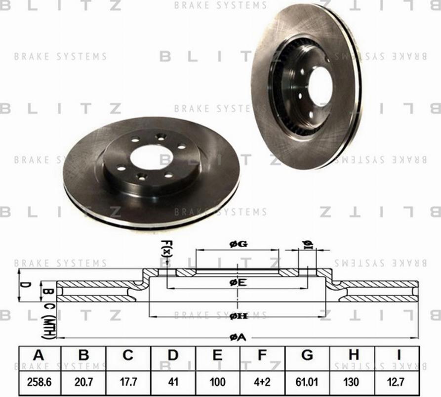 Blitz BS0105 - Тормозной диск autosila-amz.com