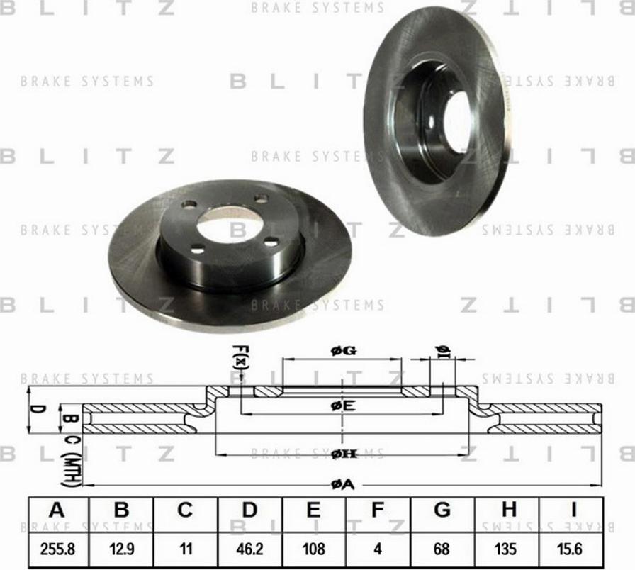 Blitz BS0100 - Тормозной диск autosila-amz.com