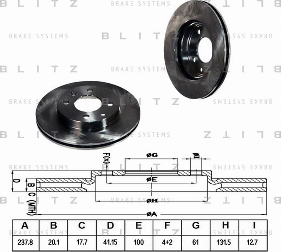 Blitz BS0108 - Тормозной диск autosila-amz.com