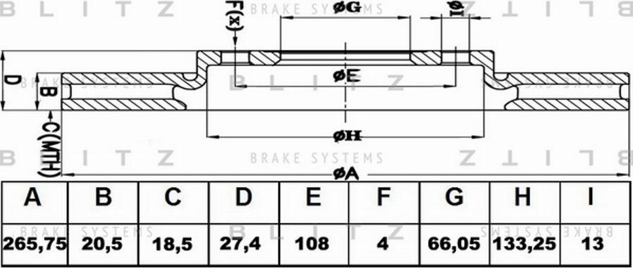 Blitz BS0107 - Тормозной диск autosila-amz.com