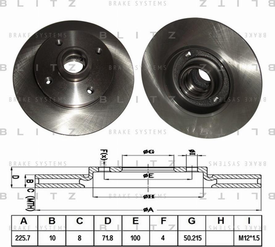 Blitz BS0114 - Тормозной диск autosila-amz.com