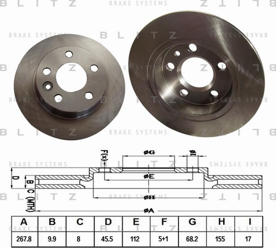 Blitz BS0118 - Тормозной диск autosila-amz.com