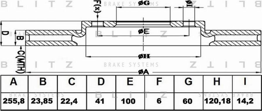 Blitz BS0112 - Тормозной диск autosila-amz.com