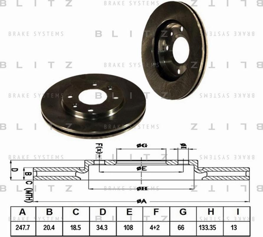 Blitz BS0117 - Тормозной диск autosila-amz.com