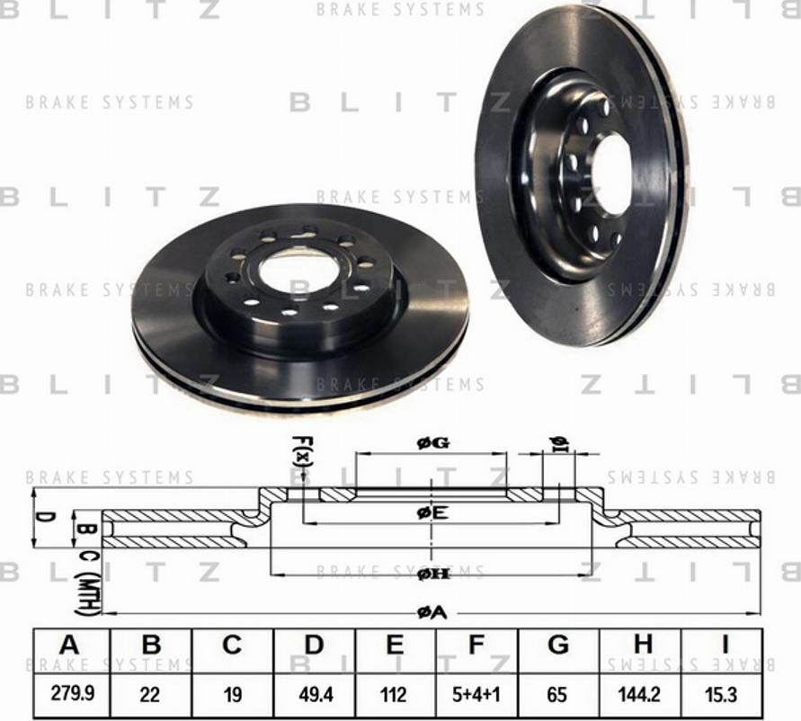 Blitz BS0185 - Тормозной диск autosila-amz.com