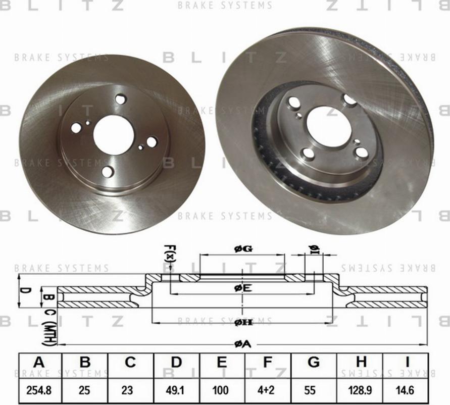 Blitz BS0180 - Тормозной диск autosila-amz.com