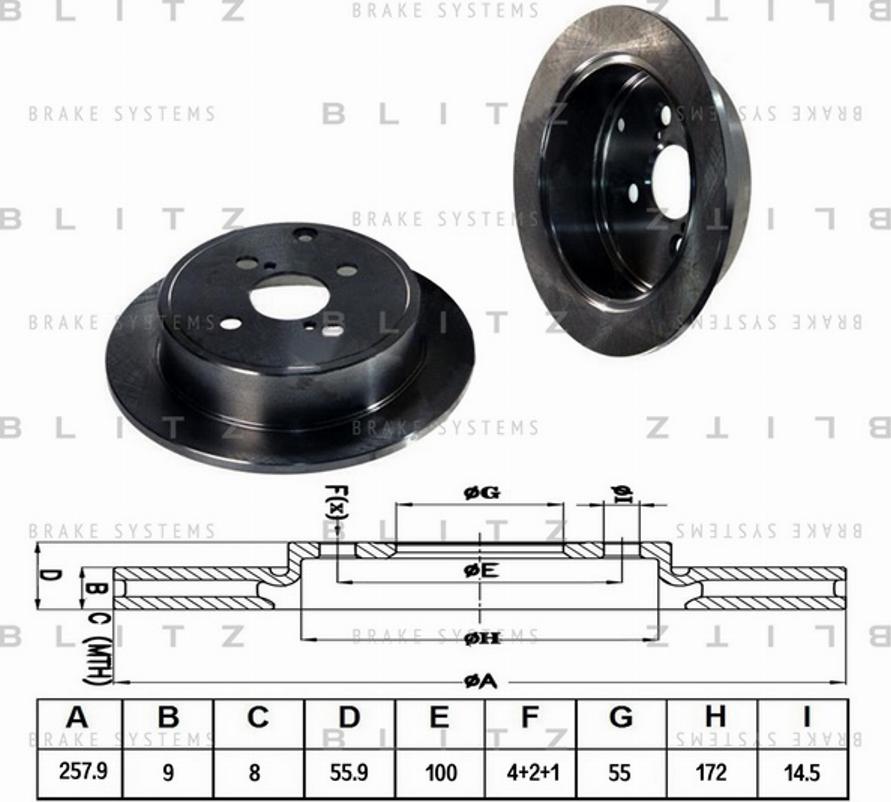 Blitz BS0181 - Тормозной диск autosila-amz.com