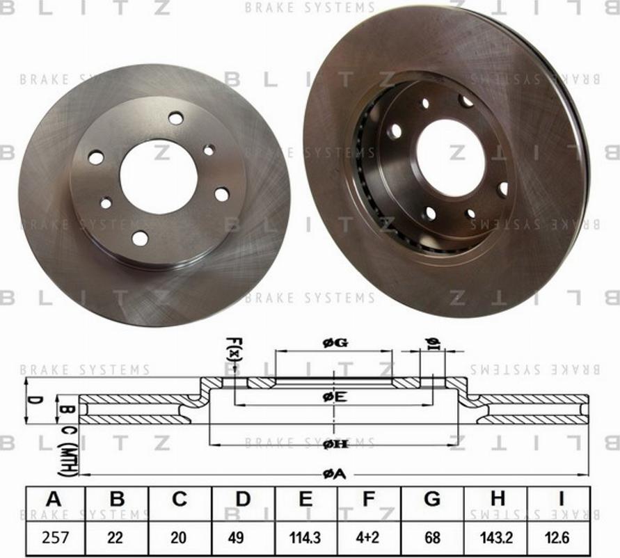 Blitz BS0132 - Тормозной диск autosila-amz.com