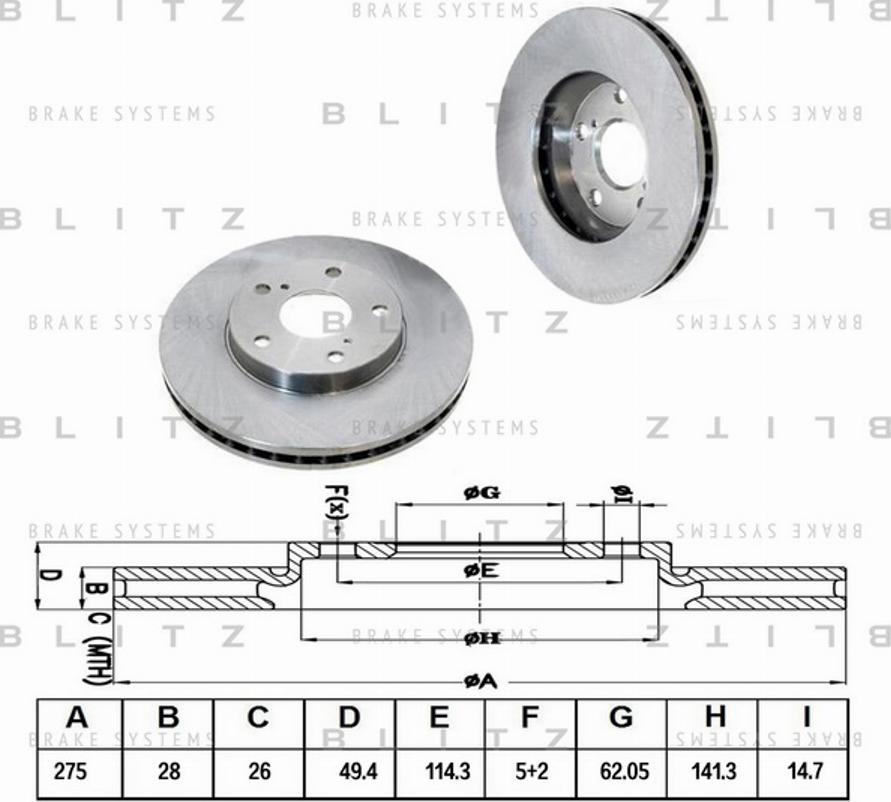 Blitz BS0137 - Тормозной диск autosila-amz.com