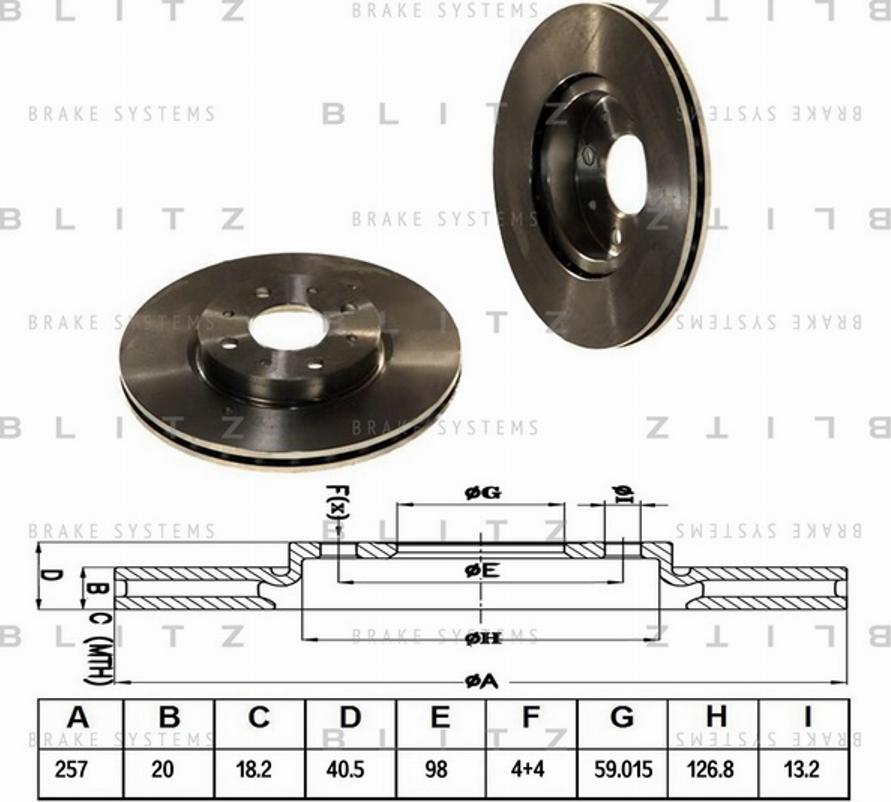 Blitz BS0126 - Тормозной диск autosila-amz.com