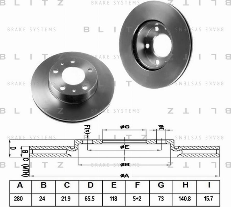 Blitz BS0120 - Тормозной диск autosila-amz.com