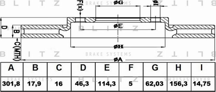 Blitz BS0122 - Тормозной диск autosila-amz.com