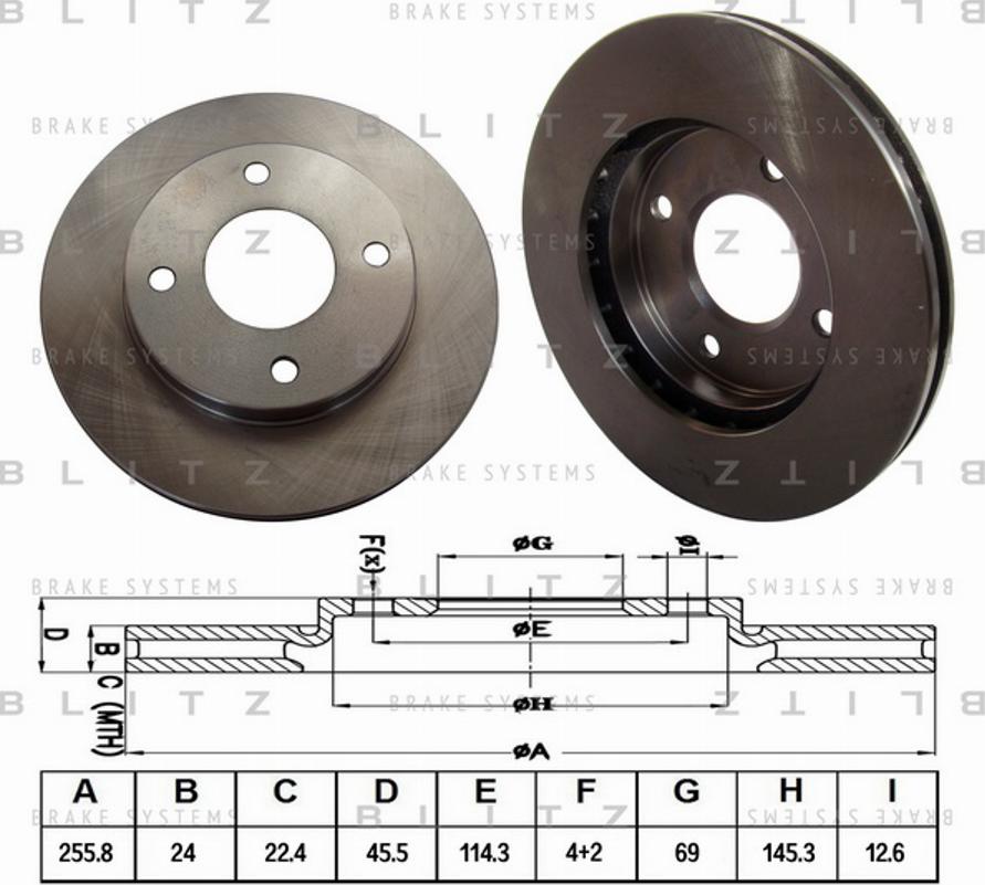 Blitz BS0127 - Тормозной диск autosila-amz.com