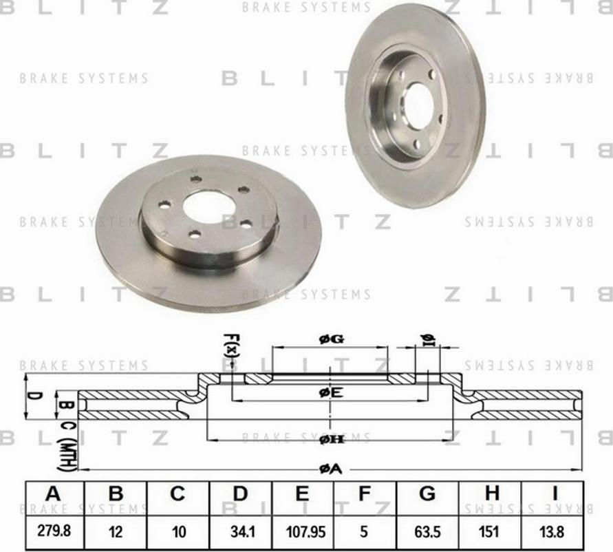 Blitz BS0177 - Тормозной диск autosila-amz.com