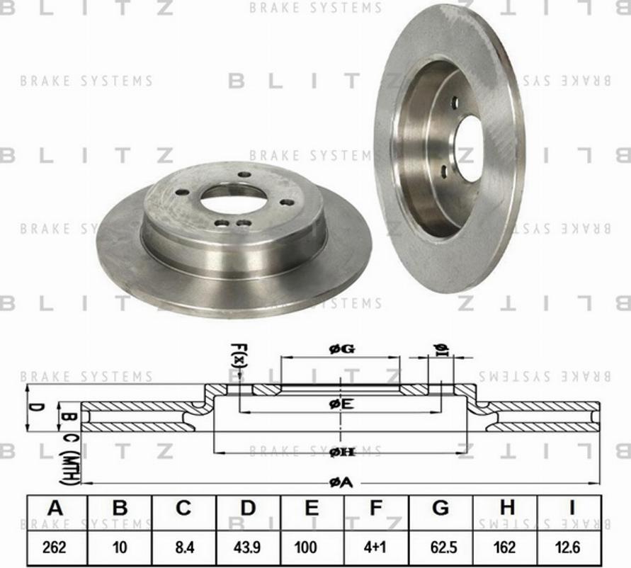 Blitz BS0345 - Тормозной диск autosila-amz.com