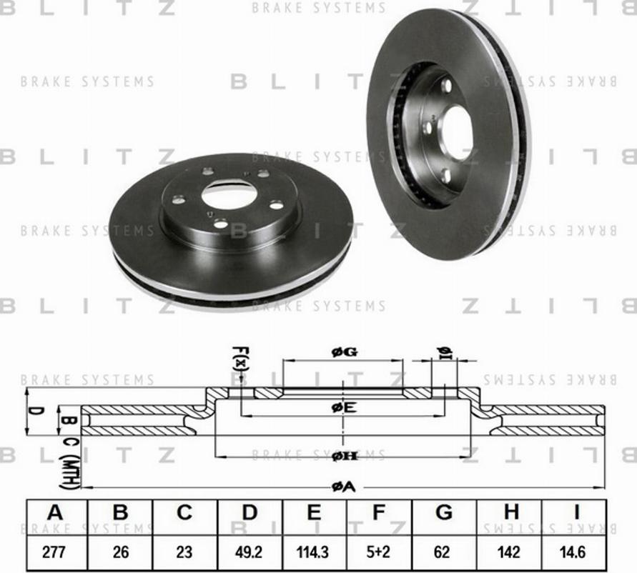 Blitz BS0346 - Тормозной диск autosila-amz.com