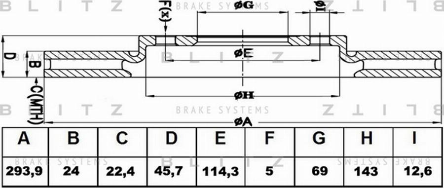 Blitz BS0341 - Тормозной диск autosila-amz.com