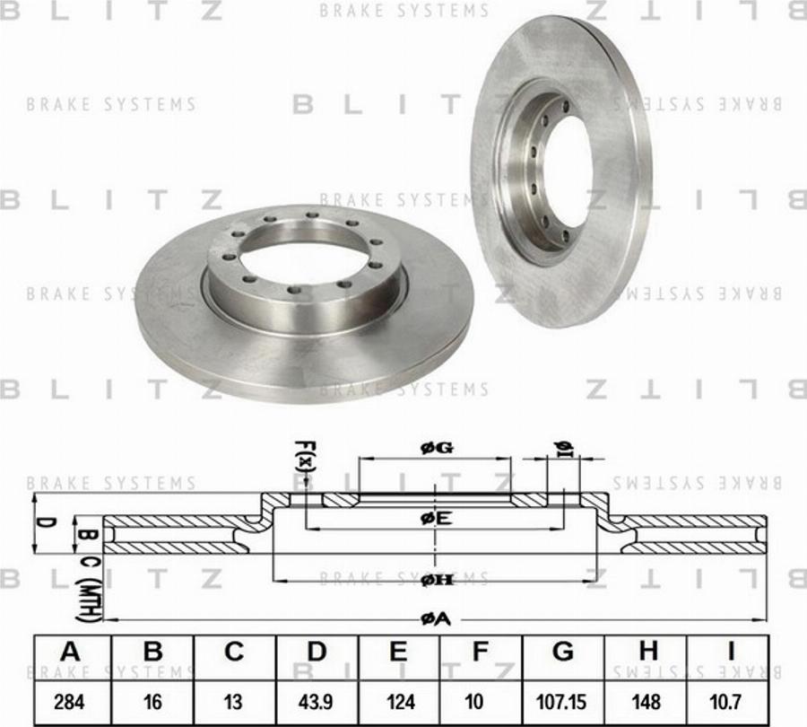 Blitz BS0343 - Тормозной диск autosila-amz.com