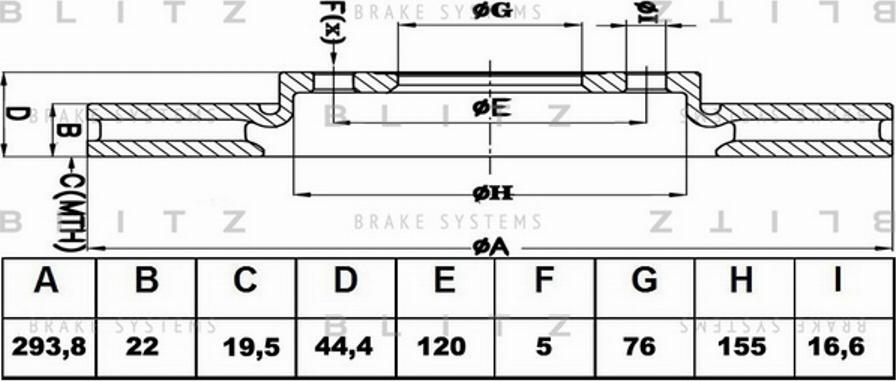 Blitz BS0366 - Тормозной диск autosila-amz.com