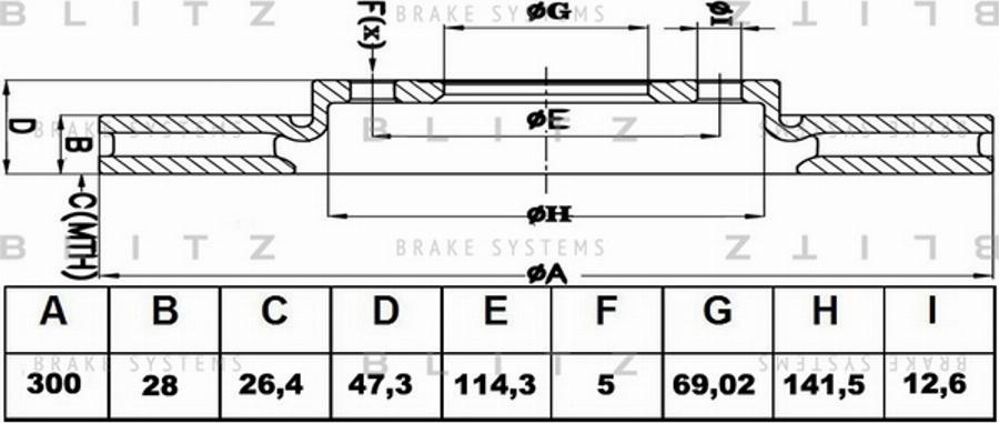 Blitz BS0303 - Тормозной диск autosila-amz.com