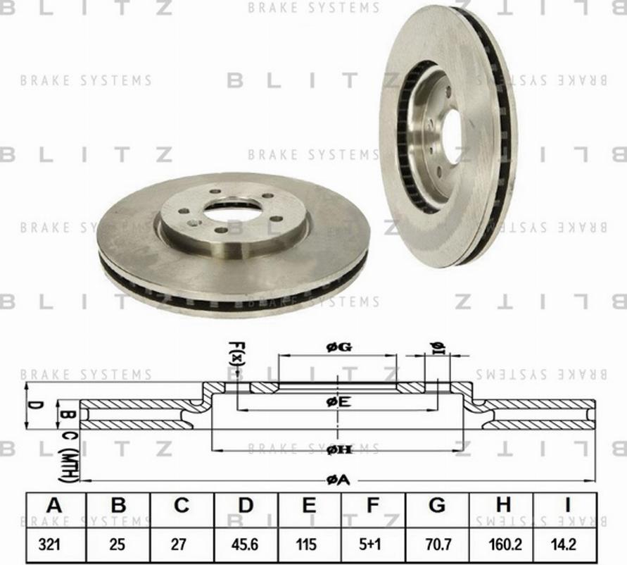 Blitz BS0316 - Тормозной диск autosila-amz.com