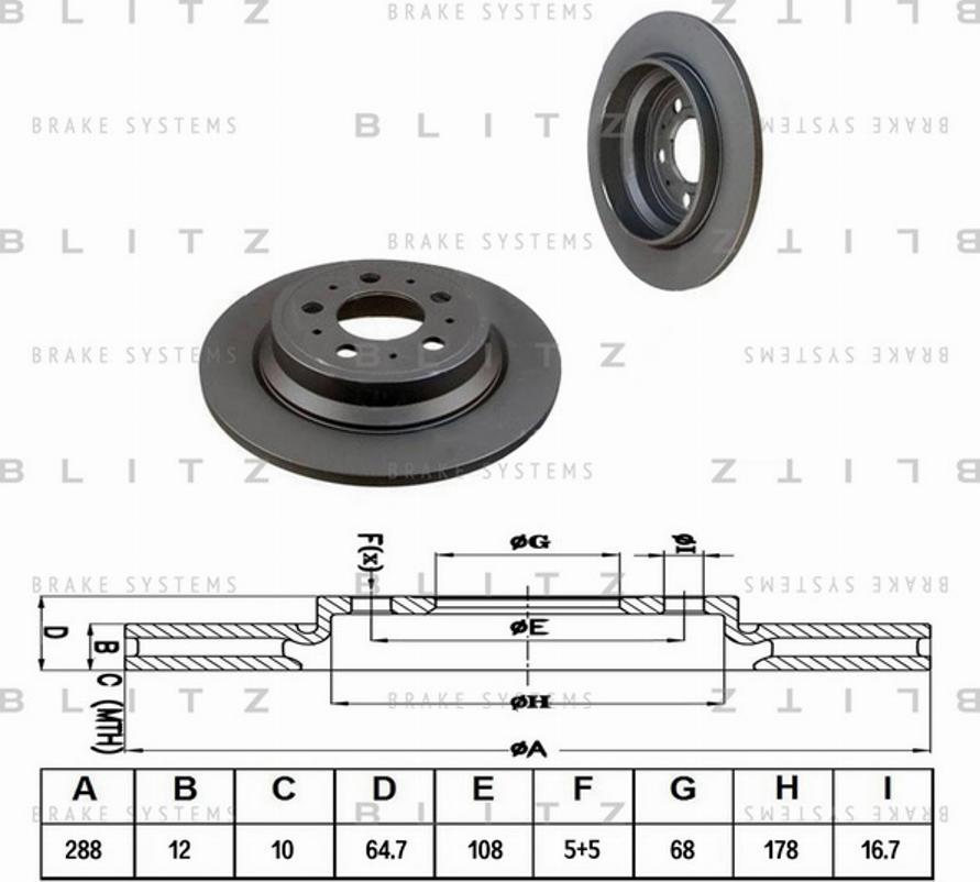 Blitz BS0337 - Тормозной диск autosila-amz.com