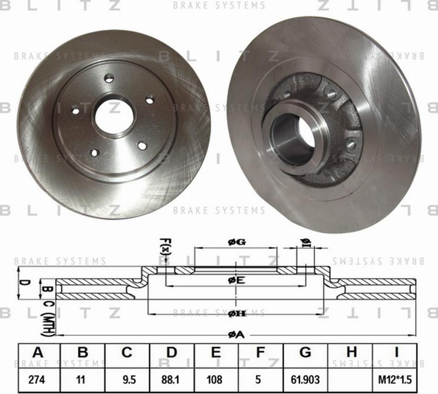 Blitz BS0321 - Тормозной диск autosila-amz.com