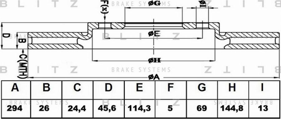 Blitz BS0328 - Тормозной диск autosila-amz.com