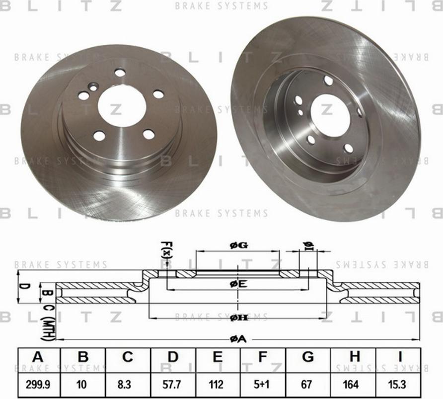 Blitz BS0373 - Тормозной диск autosila-amz.com
