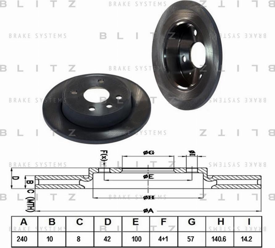 Blitz BS0372 - Тормозной диск autosila-amz.com