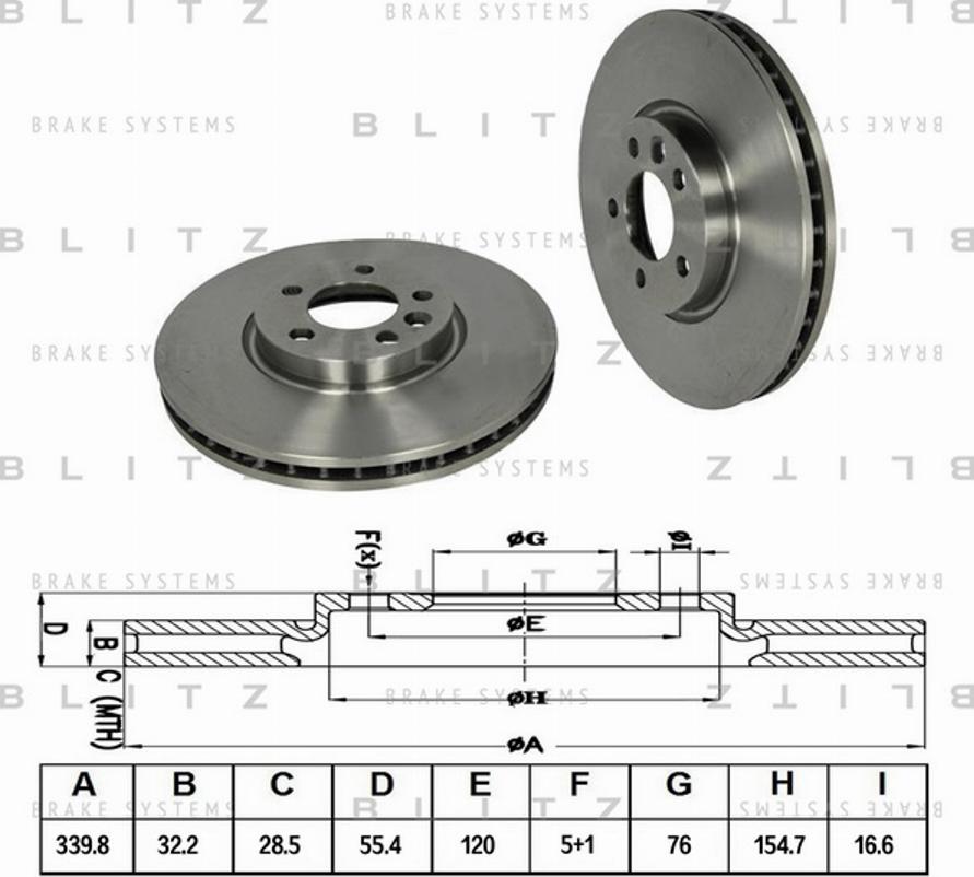 Blitz BS0295 - Тормозной диск autosila-amz.com