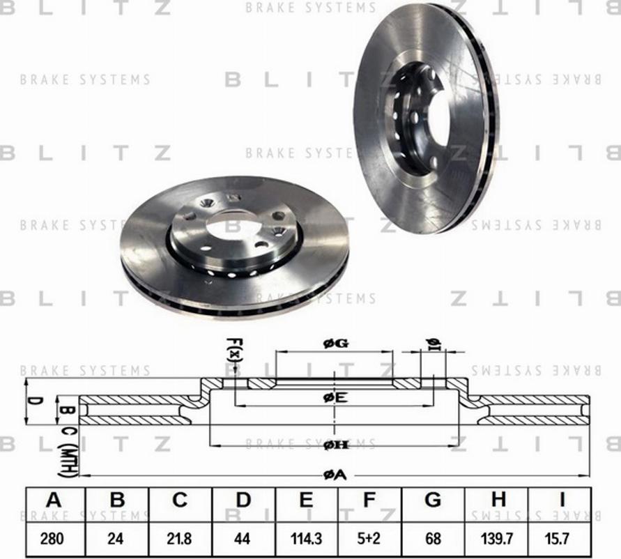 Blitz BS0296 - Тормозной диск autosila-amz.com
