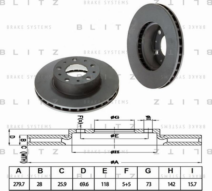Blitz BS0240 - Тормозной диск autosila-amz.com