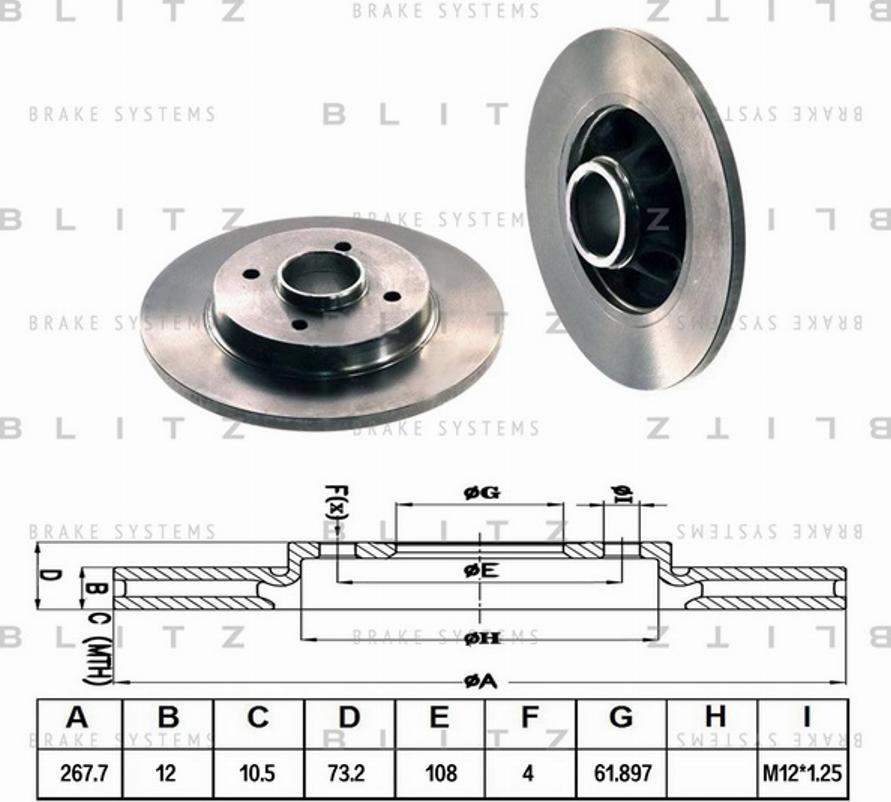 Blitz BS0259 - Тормозной диск autosila-amz.com