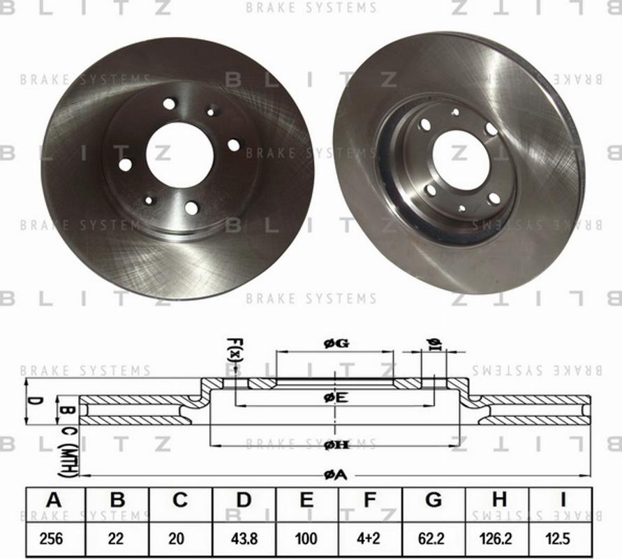 Blitz BS0254 - Тормозной диск autosila-amz.com