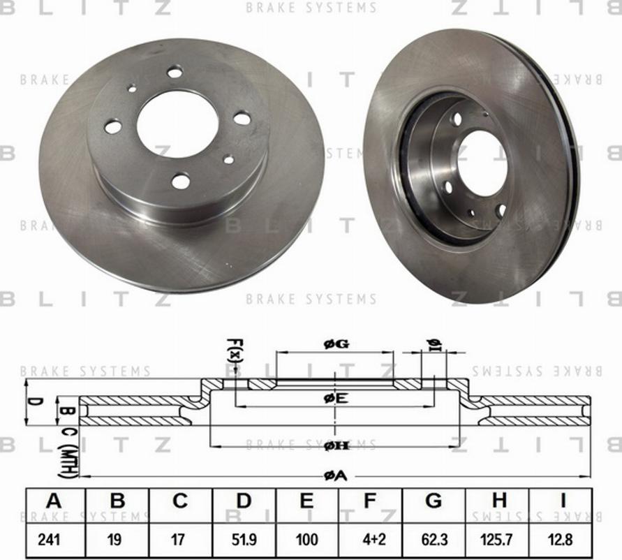 Blitz BS0256 - Тормозной диск autosila-amz.com