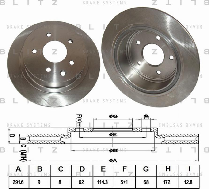 Blitz BS0252 - Тормозной диск autosila-amz.com